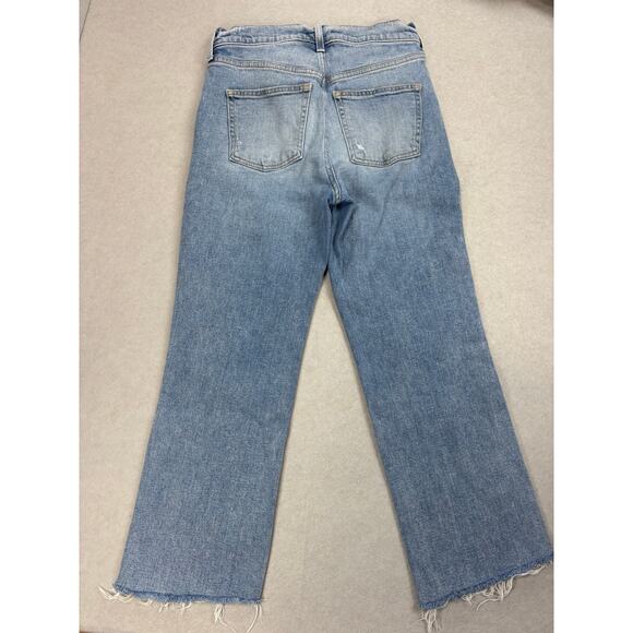 AYR 26S Women's The Sugar High Rise Straight Leg raw hem Jeans USA Made - Picture 2 of 7